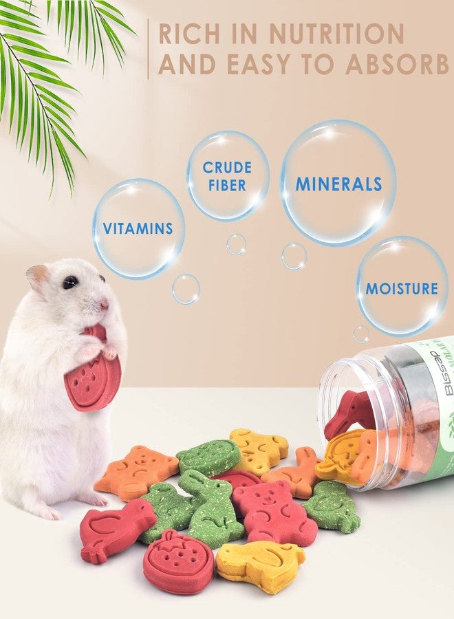 Bissap 32PCS Bunny Chew Toys, Mixed Natural Timothy Hay Pumpkin Strawberry Carrot Chinchillas Chewing Toys and Treats for Rabbit Bunny Guinea Pig Hamster Gerbil and Other Small Animals Molar Snacks - Image 2